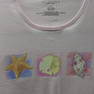 Sz Small ladies pink seashell top by Sonoma